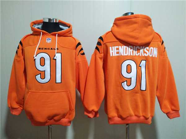 Men's Cincinnati Bengals #91 Trey Hendrickson Orange Pullover Hoodie,We sell and wholesale Men's Cincinnati Bengals #91 Trey Hendrickson Orange Pullover Hoodie on line form chian!